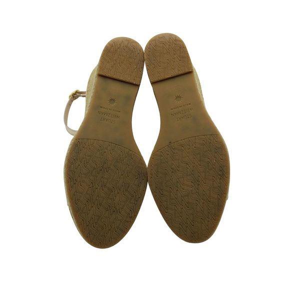 Pre Loved Stuart Weitzman Espadrille Ankle Strap Wedge in Gold Leather - Picture 10 of 10